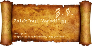 Zalányi Varsány névjegykártya